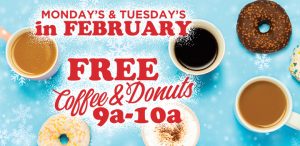 Free Coffee & Donuts in February 2024 at Prairie Wind Casino
