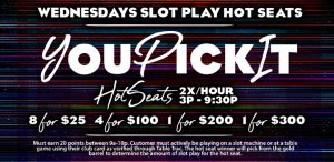 Wednesdays Slot Play Hot Seats at Prairie Wind Casino