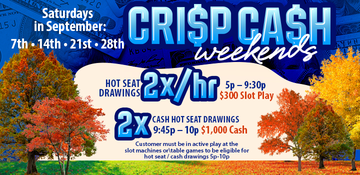 Crisp Money Weekends Hot Seat Drawings at Prairie Wind Casino